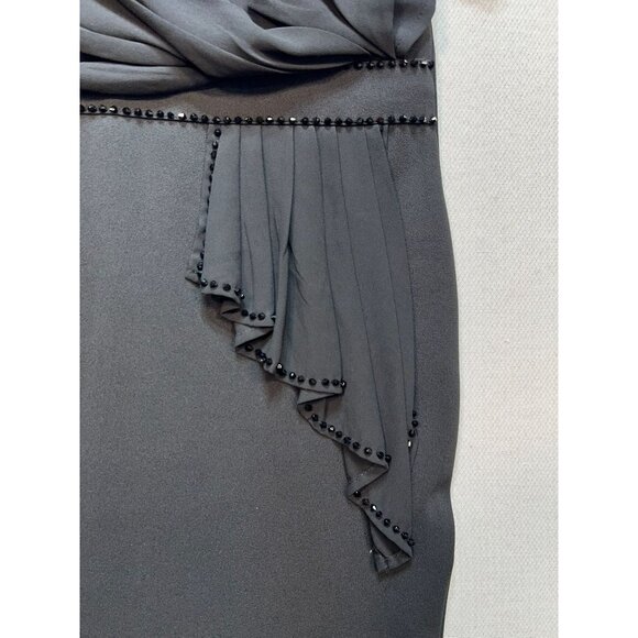 Zara Basic Womens Midi Sheath Dress Size XXL Black Beaded Dress Cocktail - Picture 5 of 11